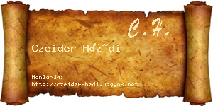Czeider Hédi névjegykártya